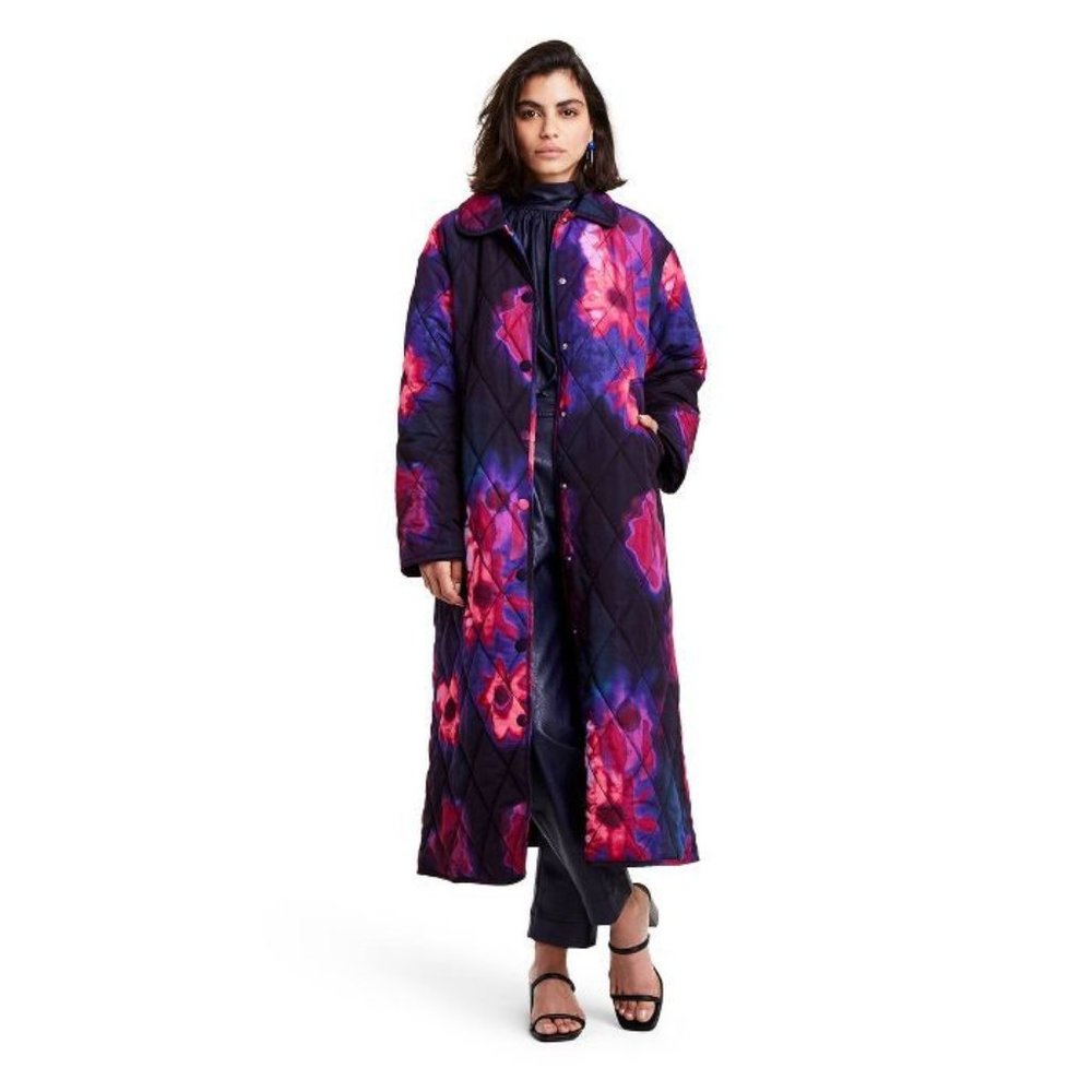 NWT Rachel Comey Target Collaboration Quilted Long Jacket Printed Floral XS